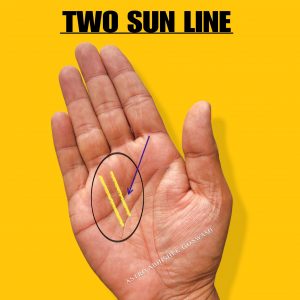 two sun line in hand - sun line palmistry